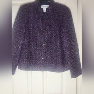 Vtg Adolfo Studio 16 MohairBlend Multiclred Full Lined Buttons Up Women’s Blazer